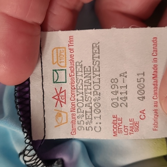 Never worn multicolored Frank Lyman size 10 water colour look sleeveless dress - Picture 9 of 9